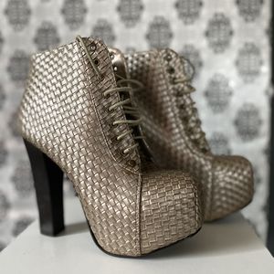 Jeffrey Campbell Style Ankle Boot Chunk Heels